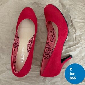 Chinese Laundry red suede heel pump shoes size 8.5